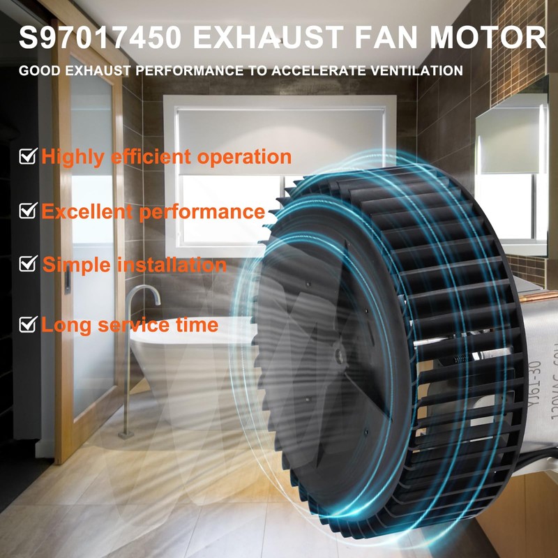 Hiorucet S97017450 Bathroom Vent Fan Motor for Broan Nutone 771,