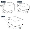 HJLRR Square Ottoman Cover, Stretchy Thick Soft Jacquard Fabric Footstool