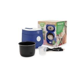 GreenLife Digital Rice Cooker, 2-Cups Uncooked/4-Cups Cooked, Removable Nonstick Ceramic PFAS-Free Pot, One-Touch Presets, Oats, Quinoa, Brown Rice, Auto Keep Warm, Fuzzy Logic Tech, 1.5QT, Navy Blue