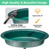 OBENSKY Oval Polyresin Bird Bath Bowl with Metal Stake, 34