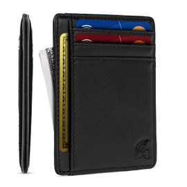 POWR Mens Wallet, Slim Wallet RFID Blocking Minimalist Credit Card Holder, Holds up to 7 Cards and Bank Notes, Ideal for Travel