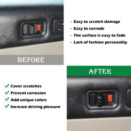 PIUGILH Car Door Lock Knob Cover Trim Frame Auto Interior Door Lock Protection Decoration Accessories Fit for Hummer H2 2003-2007 (Door Lock Knob Cover, Black)