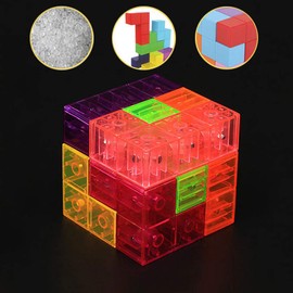 Vientiane Magnetische Steine für Kinder, Magnetische Bausteine Würfel Set, Magnetic Magic Cube+54 Stück Musterkarte, Magnetic Cubes Lernpuzzles Kinder Gehirn Training Spiel Stressabbau