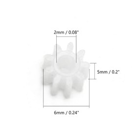 Bettomshin Plastic Gear 092A 0.5 Modulus Pulley Belt Shaft Robot RC Motor Hand DIY Mechanical Parts Kit White 10pcs
