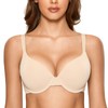 DOBREVA Women's Push Up T-Shirt Bra Underwire Padded Bras Plunge