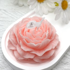 Mewealth Peony Candles Gifts for Women, Soy Wax Aromatherapy Candle, Room Decor Cute Flower Shaped Scented Candles, Aesthetic Decorative (Peach Oolong Tea, 3 Inch)