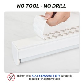 LazBlinds No Tools No Drill Cordless Roller Shades, 100% Blackout Blinds for Windows, Thermal Insulated UV Protection Roll Up Blinds for Windows, 24" W x 72" H, White