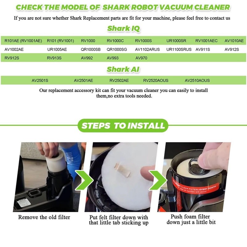 4 PACK 3.7" High Replacement Base Pre-Motor Foam Filters for