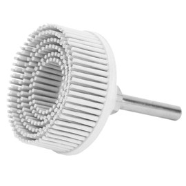 2 Inch Emery Rubber Disc Brush for Rust Removal, Grinding Wheel for Polishing, Deburring & Fine Finishing with 50#, 80#, 120# Grits (White)