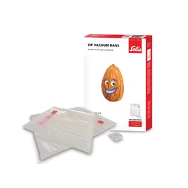 Solis Vakuumierbeutel mit Zip-Verschluss, 10x Beutel: 26 x 35 cm, Einschweißbeutel für Vakuumiergerät/Gefriertüren für Vakuumierer, Wiederverwendbar
