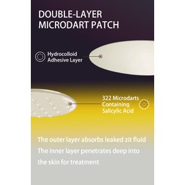 MUHRATII Microdart Acne Patch, Microdart Pimple Patch Contains 322 Microdarts and Hyaluronate Salicylic Acid Use for Blemish, Zit, Acne - 18 Patches