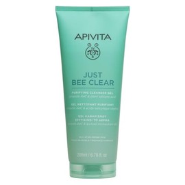Apivita Just Bee Clear gel limpiador purificante Just Bee Clear 200 ml – con propóleo AmC patentado y ácido salicílico vegetal – limpia en profundidad