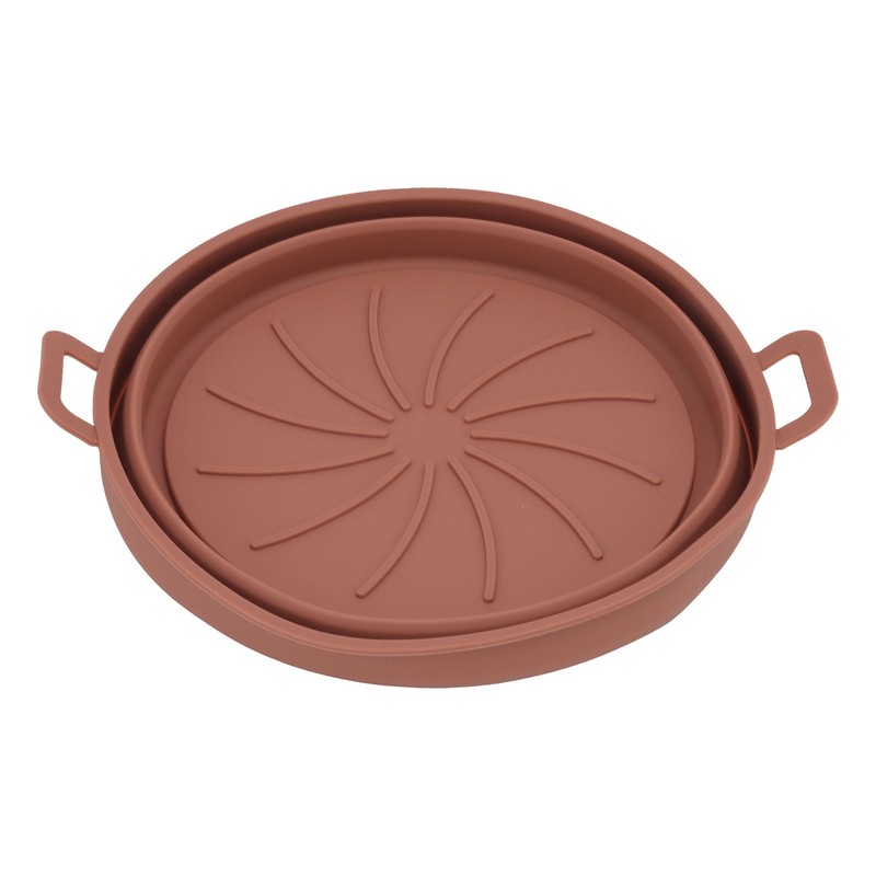 2PCS Fryer Silicone Liners Round 21cm Diameter with Handle Fryer
