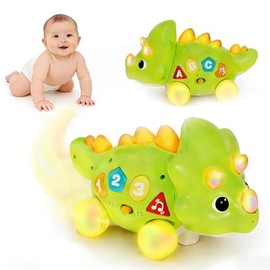 Dinosaur Baby Musical Toys for Toddlers, Dinosaur Tummy Time Toy with Musical for Baby 6-12 Month, Early Learning Educational Crawling Toys Gifts for 