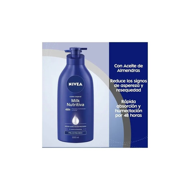 Nivea Crema Corporal Milk Nutritiva Piel Extra Seca 1l