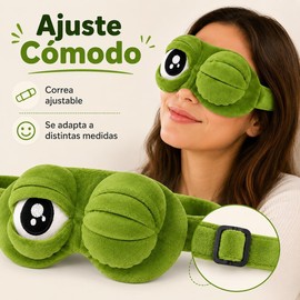 3D Frog Sleep Mask, Frog Eye Mask for Sleeping, Adjustable Eyelids, Soft Contoured Sleeping Mask Para adultos, mujeres, hombres, viajes, siestas, relajación (1PCS)