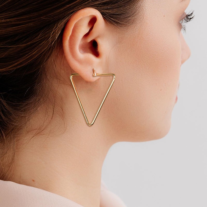 Triangle Earrings for Women Gold Geometric Earrings Minimalist Square Earrings