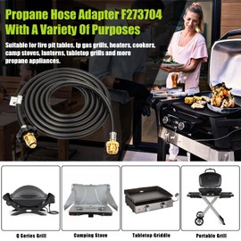 10ft Propane Hose Adapter F273704 Replacement Compatible with Mr Heater Buddy Heater, Coleman Stove, Portable Grill, Connecting 1LB Portable Appliances to 5-20LB Tank