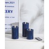 Velsyn Navy Blue Flameless Candles with Remote and Timer, Real