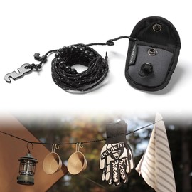 Renjzle Laundry Rope, Clothesline 118.1 inches (300 cm), Travel, Indoor/Outdoor, Portable, Outdoor, Windproof, Camping, Laundry Cord, Elasticity, Lightweight