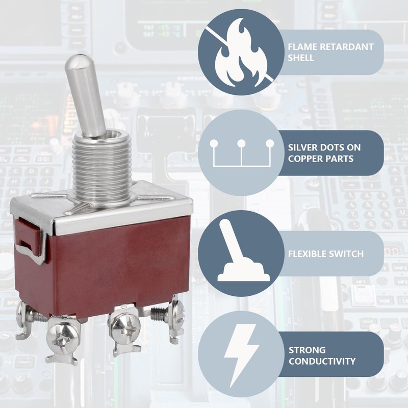 Innfeeltech 3 Pcs Toggle Switch, 20A,125V, 1321 DPDT, 6 Terminal,