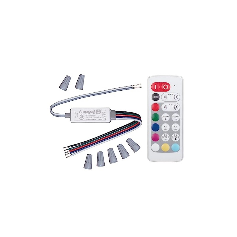 Armacost Lighting Slimline RGB+W LED Strip Light Remote Control 723422N