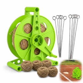 Rope Reel Sports String Winder 1600ft Rope Cord Winder A Rotating Handle | 10 Ground Pegs Suitable for Football Fields, Baseball Fields, and Farm Marking Packages