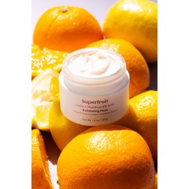 Three Ships Superfruit Lactic and Multifruit 8% AHA Exfoliating Mask – As Seen on Dragons’ Den – Natural Vegan Face Mask Scrub – Exfoliating Treatment Mask for Face – All Skin Types, 1.4 oz