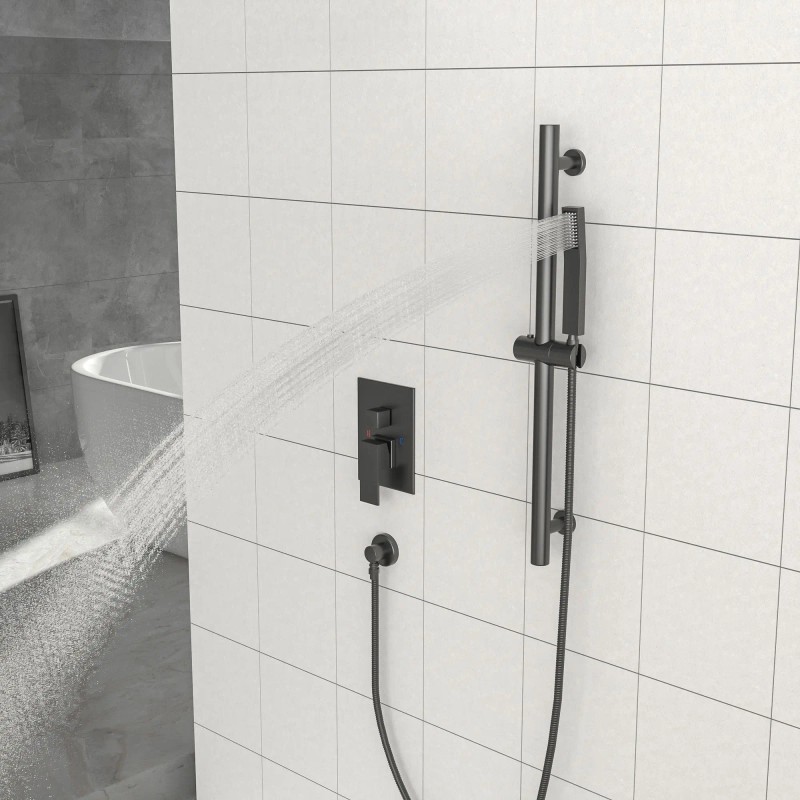 12 Inch Wall Mounted Square Shower System with Adjustable Slide