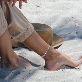 Ankle Bracelets for Women,Sterling Silver Ankle Bracelets,JDGEMSTONE Blue CZ Silver Anklets for Women,Bling Women's Anklets,Gift for Birthday,Anniversary,Summer Tennis Ankle Bracelet for Women 7.2+2in