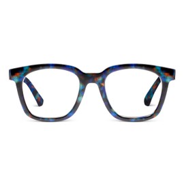 Peepers by PeeperSpecs Women's to The Max Oversized Soft Square Blue Light Blocking Glasses, Cobalt Tortoise, No Correction + 0