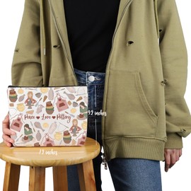 VAMSII Pottery Lover Gift Peace Love Pottery Makeup Bag Pottery Maker Cosmetic Bag Ceramics Lover Gift (Peace Love Pottery M)