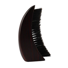 WOONEKY Men Beard Brush Beech Wood Half-moon Shaped Grooming Tool for All Beard Types Vintage Style Barber Accessory for Home Salon Care and Styling