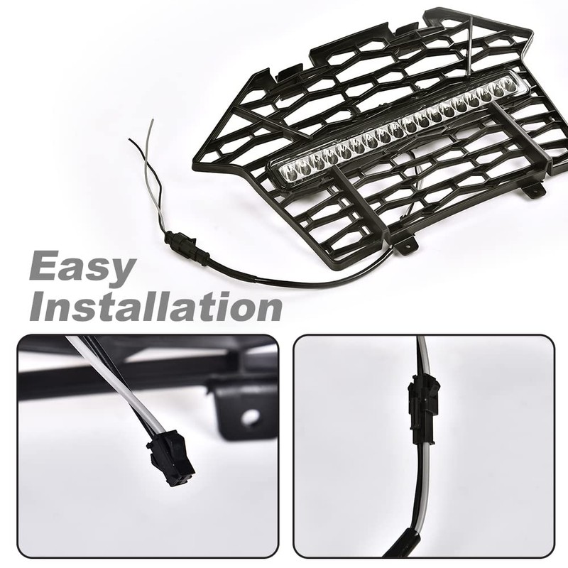 G-PLUS Front Bumper Mesh Grille Grill w/LED Light Bar Compatible