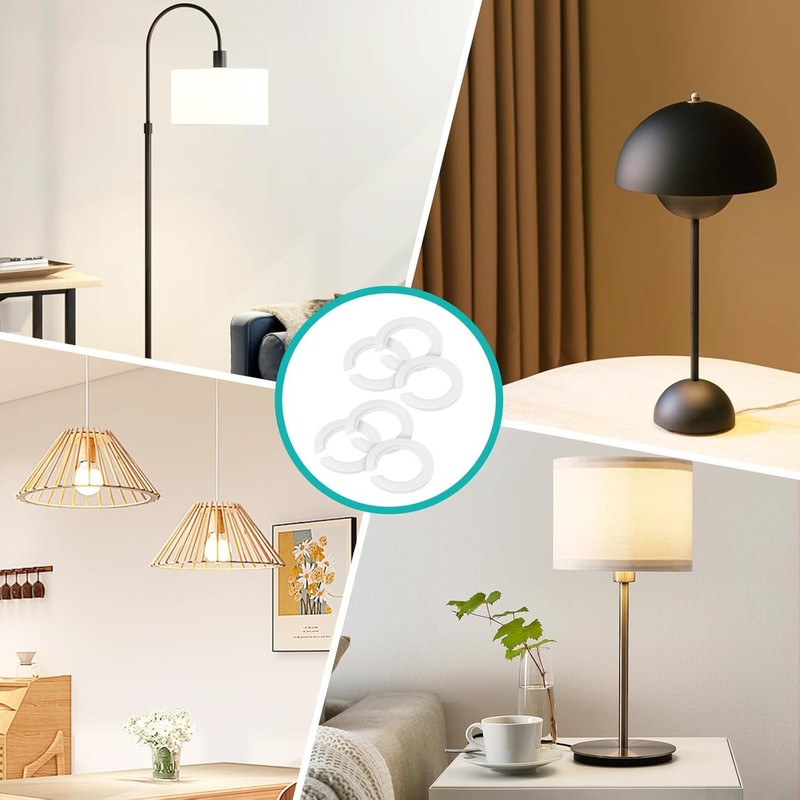 9 Pack E27 to E14 Lampshade Reducer Ring, Light Shade