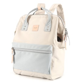 himawari Laptop Backpack for Women&Men Travel Backpack With USB Charging Port Large Business Bag Water Resistant College Bag Computer Bag Doctor Bag (1881-Ivory+light blue)