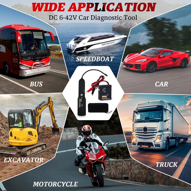 Automotive Circuit Tracer & Wire Tracker 6-42V DC Wire Short