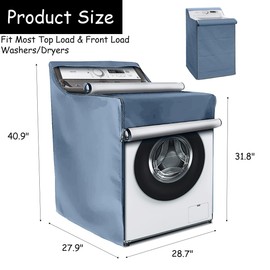 King Mills 420D Washer Cover with Zipper Design, Ideal Use as Dust-proof, Windproof Washer Covers for Outside, Washing Machine Cover for Top Load