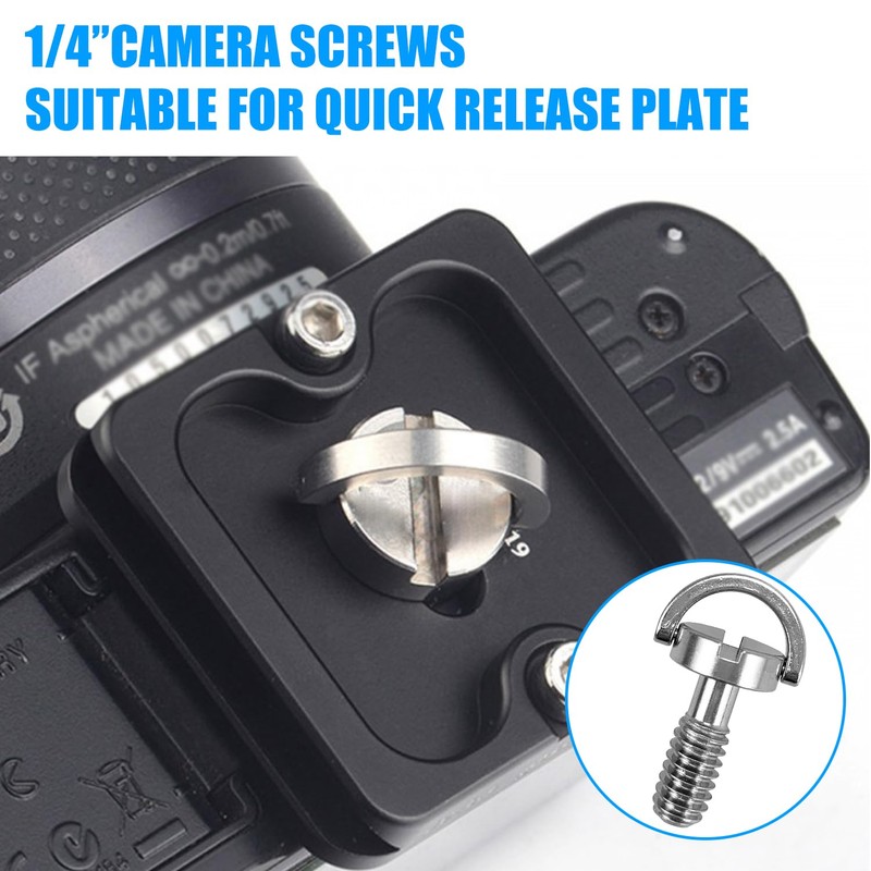 4Pcs Camera Mounting Screws,Camera Fixing Screws 1/4 Inch Camera D-Ring