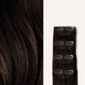 Luxy Hair 16" Mocha Brown Balayage Scalp Hair Fill-Ins Clip-In Hair Extensions (40 grams) 100% Remy Human Hair, For Thinning Near Scalp, 4-Piece Set, Mimics Hair Growth