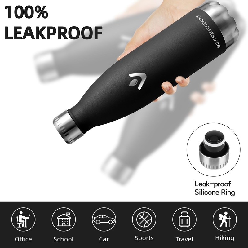 Thermos Flask, 0.75 L, Stainless Steel, BPA-Free, Leak-Proof, 24 Hours