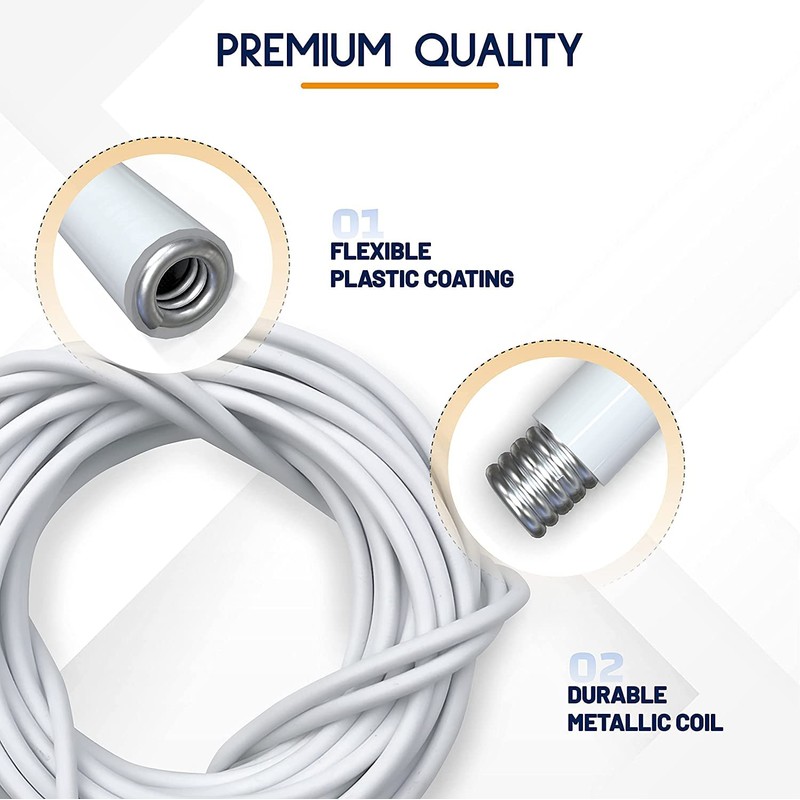 Dikots Net Curtain Wire and Hooks Set - 10 Meter