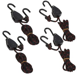 Acronde 4PCS 1/8" 16.4Ft Adjustable Heavy Duty Rope Hanger Ratchet Kayak and Canoe Bow and Stern Tie Downs Straps (16.4Ft)