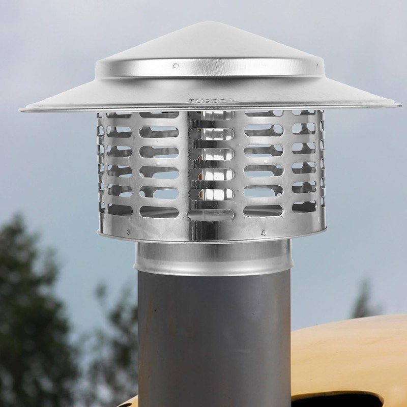 HOLIDYOYO Chimney Cap 7.56 Inch Rainproof Roof Vent Cover Flue