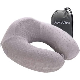 Travel Pillow - Luxury Memory Foam Neck Support Cushion Neck Support Pillow (Gray)