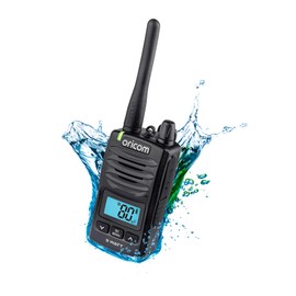 Oricom DTX600 Waterproof IP67 5 Watt Handheld UHF CB Radio - 80 channels, Duplex, Die-Cast Metal Chassis, Switchable RF Power, WaterProof Dust IP67, Signal monitoring, Triple watch