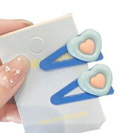 Hair Clips Hair Ornaments Little Bear Hairpins Cute Hairpins Girls Kids Hair Clips Arrangement Pins Bangs Hair Clips (2pcs) (Blue)