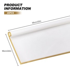 Flower Bouquet Wrapping Paper, 20 Sheets White Floral Flower Wrapping Paper Sheets Double Sided for Bouquets Wedding DIY