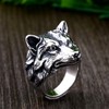 Wolf Ring for Men, Norse Viking Wolf Head Ring, Retro