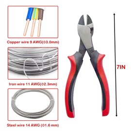 7-inch Wire Cutters,Side Cutters,Spring-loaded Side Cutters Dikes,Diagonal Cutting Pliers Cutting Pliers for Electrical, Artificial Flowers